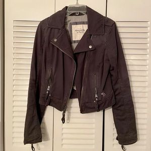 Abercrombie Gray Motorcycle Jacket